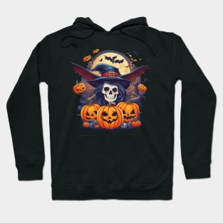 witch skull Halloween Hoodie